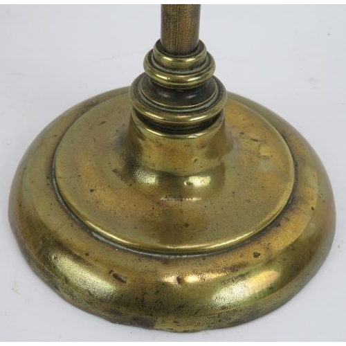 177 - An early antique brass rise and fall desk lamp with filled lead base. Height 45cm.
Condition report:... 