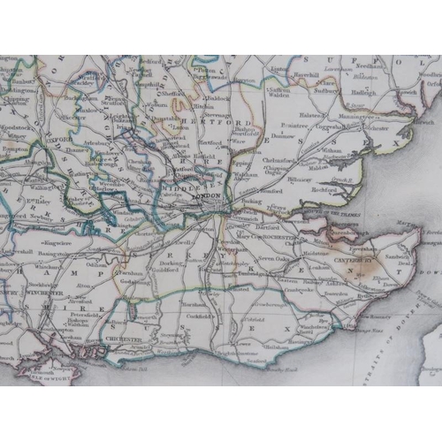 190 - A mid 19th Century map of England and Wales engraved by Thomas Starling for Lewis's topographical di... 