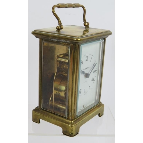 193 - A French 8 day brass carriage clock by Bayard with movement by Duverdrey & Bloquel. Height 14cm.
Con... 