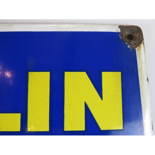 2 - A large vintage enamel shield shaped Michelin Tyres advertising sign, 63cm x 77cm.
Condition report:... 