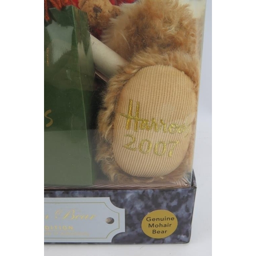 208 - A 2007 limited edition Harrods Mohair Benjamin teddy bear in box with certificate No 595/620. Overal... 