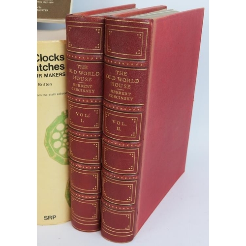 241 - Various collectable books including leather bound volumes of The Old World House, H. Cescinsky, pott... 