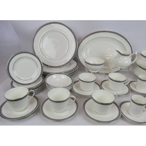 245 - A 62 piece Royal Doulton Ravenswood dinner and tea service including 24 plates, 8 coffee cups and sa... 