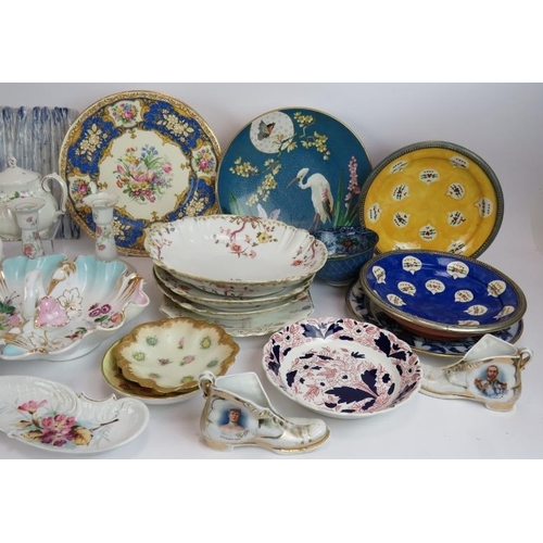 248 - A lot of mainly antique English and continental ceramics including Booths, Safi, Limoges etc. (qty).... 