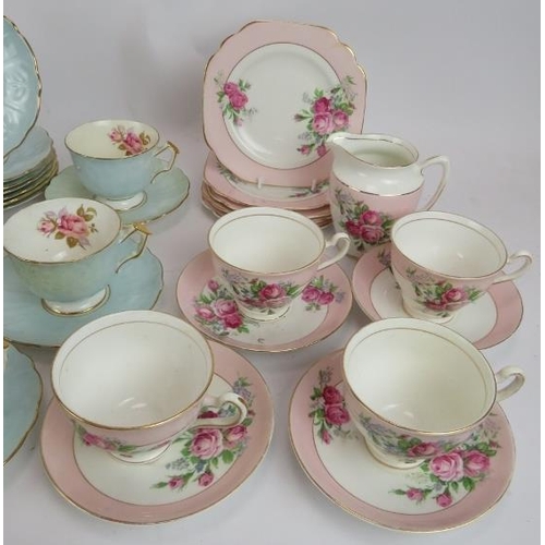 259 - A thirty two piece Art Deco tea set by Tuscan China, an Aynsley part tea set and a Rosina part tea s... 