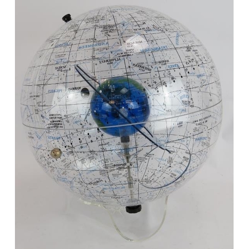 262 - A 1980s clear Perspex educational celestial globe by Spherical Concepts. The outer globe illustratin... 