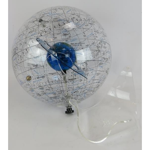 262 - A 1980s clear Perspex educational celestial globe by Spherical Concepts. The outer globe illustratin... 