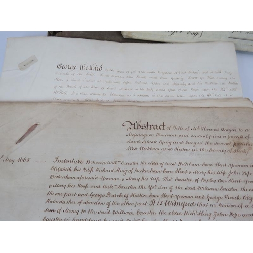 265 - Approximately 32 paper and parchment documents relating to Kent properties ranging from late 18th Ce... 