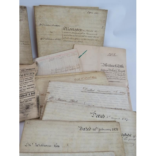 266 - Approximately 19 paper and parchment documents relating to properties in Kent Medway, Romney Marsh a... 