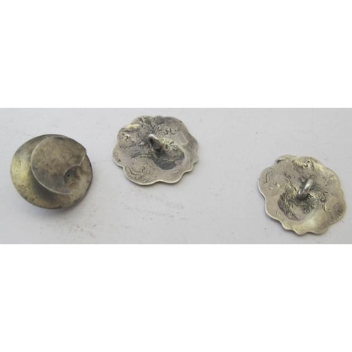 434 - A pair of silver Art Nouveau buttons depicting lady with flowing hair, Birmingham 1901, Samson Morde... 