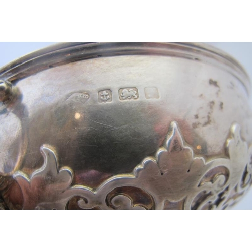 448 - A silver two handled stepped pedestal bowl with applied decoration engraved on the base 'Sir Cecil W... 