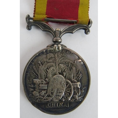 50 - A Victoria British China medal (undated) with ribbon, un-named.
Condition report: Lightly rubbed.