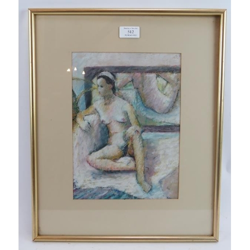 512 - Robin Holtom (b. 1944) - 'Female Nude', pastel study, signed with initials, artists label verso, 29c... 