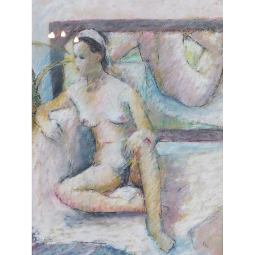 512 - Robin Holtom (b. 1944) - 'Female Nude', pastel study, signed with initials, artists label verso, 29c... 