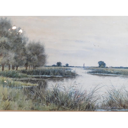 523 - Robert James Winchester Fraser (Winter), (British, 1872-1930) - 'English River landscape', watercolo... 