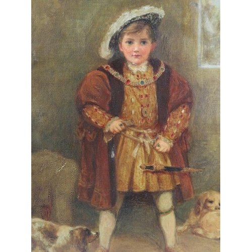 539 - British School (19th century) - 'Henry VIII as a boy', oil on canvas, 44cm x 34cm, ornate gilt frame... 