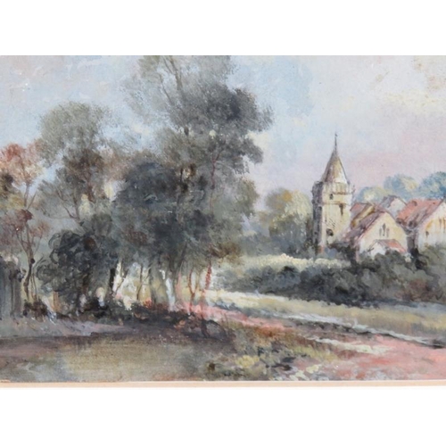 550 - British School (19th century) - 'A country church', oil, 10cm x 14cm, framed.
Condition report: No i... 