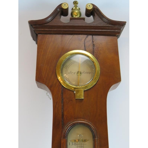 56 - A 19th Century wheel barometer by Fagioli & Son, Clerkenwell walnut veneer case with gilt brass fitt... 