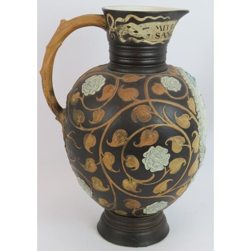 72 - A large German Mettlach stoneware St George's jug in the Arts & Crafts style. Height 37cm.
Condition... 