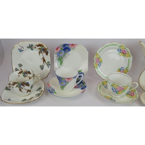 75 - A Tunstall Staffordshire child's tea set, four trios of vintage china and 10 pieces of Shelley 'Cair... 