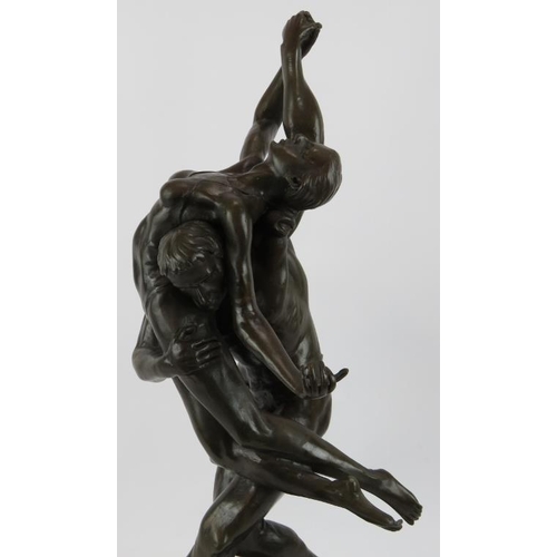 8 - A bronze figure of two ballet dancers on a black marble base, unsigned. Height 60cm.
Condition repor... 