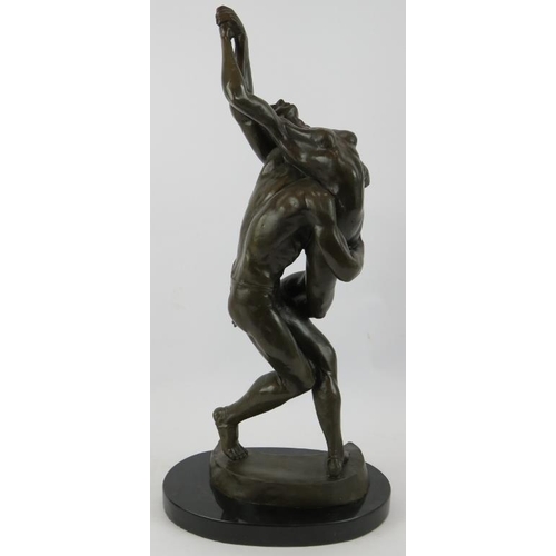 8 - A bronze figure of two ballet dancers on a black marble base, unsigned. Height 60cm.
Condition repor... 