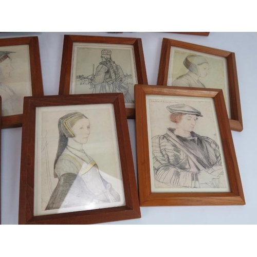 81 - Eight framed prints of Tudor portraits, a cast Chinese panel and two small oleographs (11).
Conditio... 