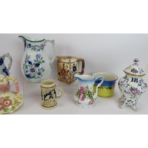 84 - A mixed lot of mainly antique jugs, vases and pots including Zsolney, Friedrich, tavern jug, etc, (1... 