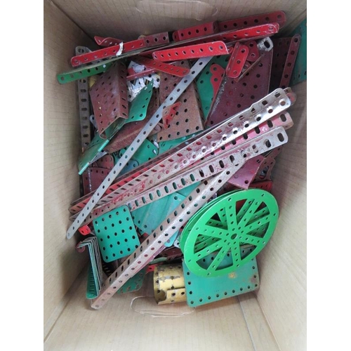 86 - A large quantity of vintage Meccano parts contained in two large boxes, (qty).
Condition report: Sol... 