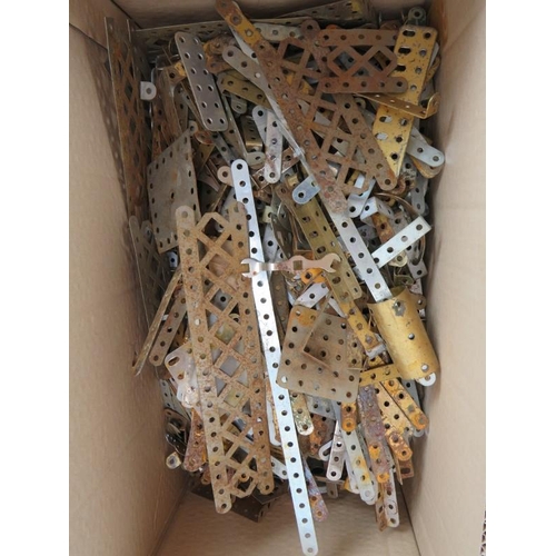 86 - A large quantity of vintage Meccano parts contained in two large boxes, (qty).
Condition report: Sol... 