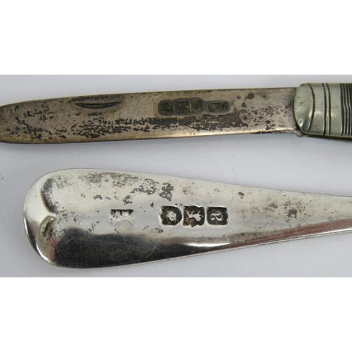 409 - A boxed silver propelling pencil 'Yard-O-Led', Birmingham 1958, a silver & mother of pearl penknife,... 