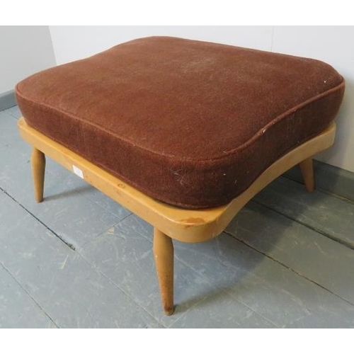 715 - A mid-century Ercol Windsor 341 blond footstool, with loose cushion in brown draylon.
Condition repo... 