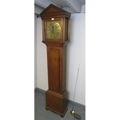 726 - A Georgian 30 hour striking oak longcase clock by Robert Cutbush of Maidstone, the engraved brass di... 