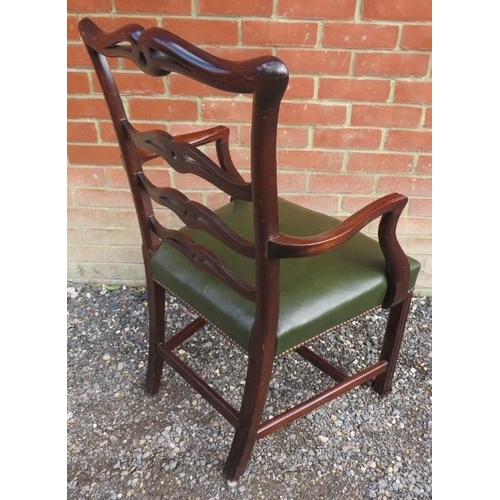 732 - A set of 8 19th century style mahogany carver chairs, with acanthus carved and pierced backrests, up... 