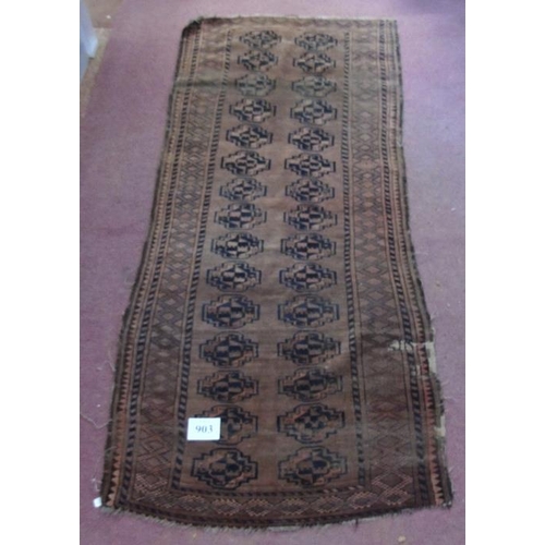 903 - An early 20th Century Persian rug, 235cm x 110cm. 
Condition report: Some wear and colour difference... 