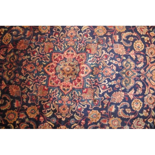 906 - A fantastic (signed) Birjand carpet with a central eight point flower motif and depicting birds. 3.7... 