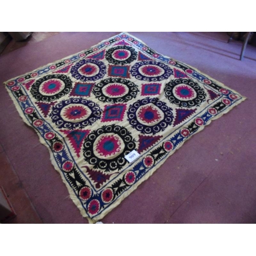 909 - Uzbek Suzani embroidered and decorative tribal textile made in central Asian countries. 185x1.80.
Co... 