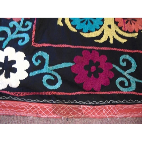 910 - Uzbeit Suzani embroidered and decorative tribal textile. Made in central Asian countries. 1.70x1.45.... 