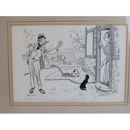 573 - Starr Wood (1870-1944) - Three original cartoon illustrations, with captions in pencil, all signed, ... 