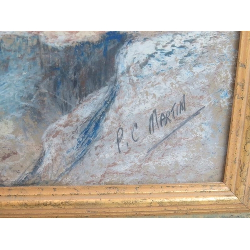 574 - Patricia Martin (Contemporary) - 'Glen Esk', oil and pastel, signed, label verso for Forecourt Art G... 