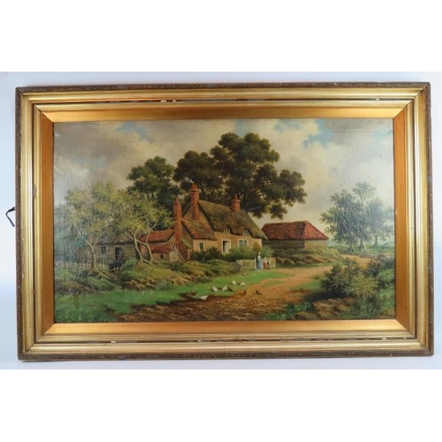 580 - Attributed to A. C. Winchester (1910) - 'A Summer Day in a Kentish Lane', oil on canvas, inscribed v... 