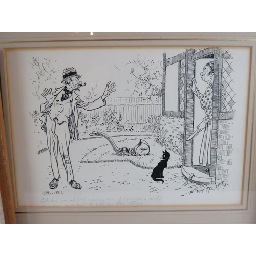 573 - Starr Wood (1870-1944) - Three original cartoon illustrations, with captions in pencil, all signed, ... 