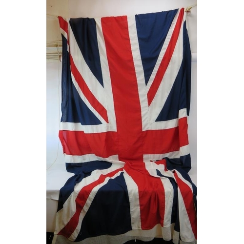 224 - A large British Union flag (Union Jack) made in Chatham Naval Dockyard. Size 1.7m x 2.5m.
Condition ... 