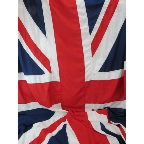 224 - A large British Union flag (Union Jack) made in Chatham Naval Dockyard. Size 1.7m x 2.5m.
Condition ... 