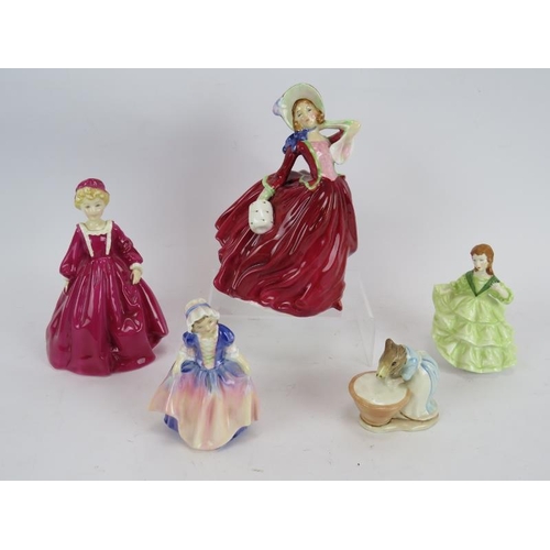 233 - Two Royal Doulton figurines, HN1678 and HN1934, two Royal Worcester figurines, Grandmother's Dress a... 