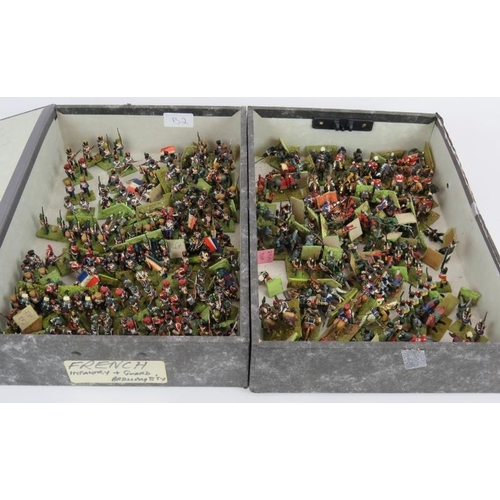 42 - A large collection of hand painted Napoleonic model soldiers including infantry and cavalry. Average... 