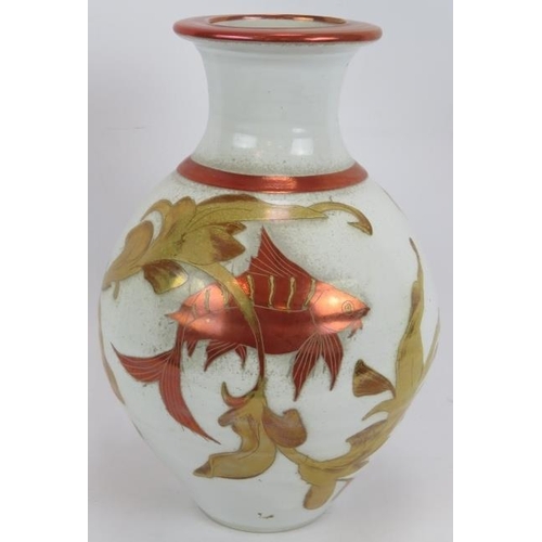 44 - An Arts & Crafts inspired Studio Pottery vase by Jonathan Chiswell Jones (JCJ Pottery) depicting lus... 