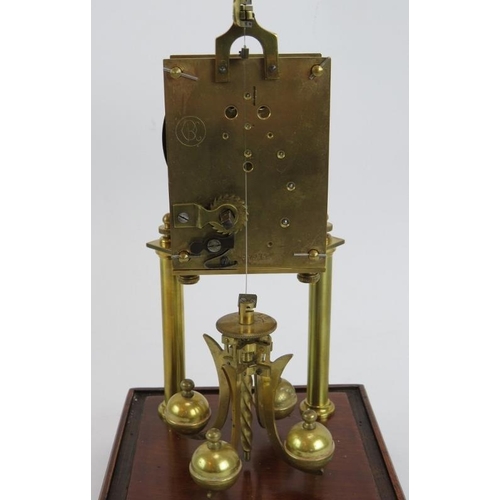 56 - An antique 400 day mantel clock under a bespoke brass glazed case. Movement No 57174. Key and pendul... 