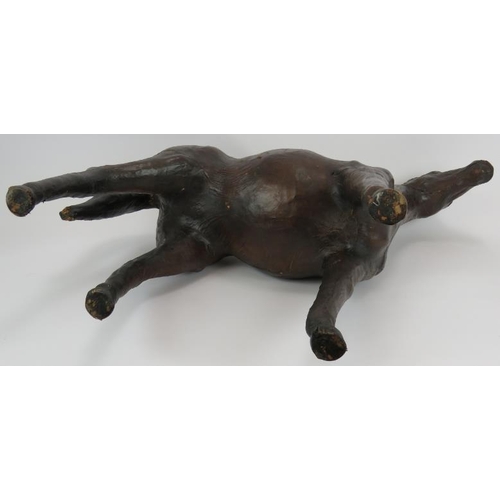 62 - A large vintage leather horse with glass eyes, possibly by Liberty & Co. Height 71cm.
Condition repo... 