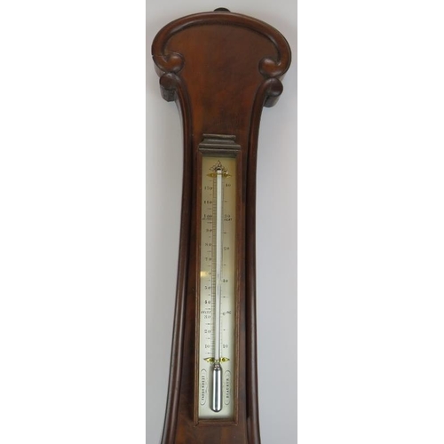 66 - A William IV wheel barometer by Cicerimantica & Torre, Edinburgh. Walnut case and silvered dial. Hei... 